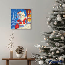 Afbeelding in Gallery-weergave laden, Mini Diamond Painting 25x25 cm - Kerstkatje