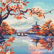 Afbeelding in Gallery-weergave laden, Mini Diamond Painting 25x25 cm - Meer en Mount Fuji