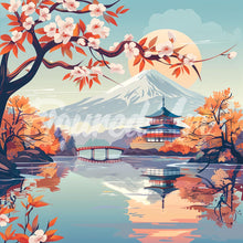 Afbeelding in Gallery-weergave laden, Mini Diamond Painting 25x25 cm - Meer en Mount Fuji