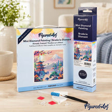 Afbeelding in Gallery-weergave laden, Mini Diamond Painting 25x25 cm - Pagode en Mount Fuji