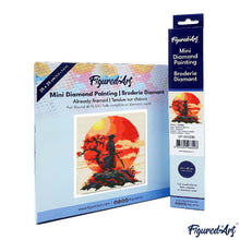 Afbeelding in Gallery-weergave laden, Mini Diamond Painting 25x25 cm - Samurai bij Zonsondergang