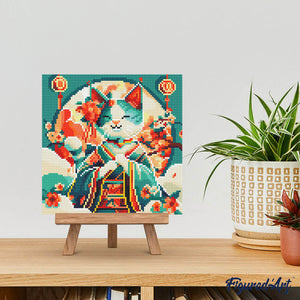 Mini Diamond Painting 25x25 cm - Japanse Kat Prinses