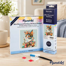 Afbeelding in Gallery-weergave laden, Mini Diamond Painting 25x25 cm - Floral Kat in Kimono
