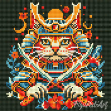 Afbeelding in Gallery-weergave laden, Mini Diamond Painting 25x25 cm - Samurai Kat