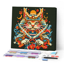 Afbeelding in Gallery-weergave laden, Mini Diamond Painting 25x25 cm - Samurai Kat