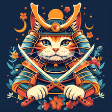 Afbeelding in Gallery-weergave laden, Mini Diamond Painting 25x25 cm - Samurai Kat