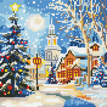 Afbeelding in Gallery-weergave laden, Mini Diamond Painting 25x25 cm - Besneeuwde kerststraat