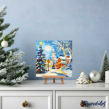 Afbeelding in Gallery-weergave laden, Mini Diamond Painting 25x25 cm - Besneeuwde kerststraat