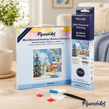 Afbeelding in Gallery-weergave laden, Mini Diamond Painting 25x25 cm - Besneeuwde kerststraat