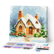 Afbeelding in Gallery-weergave laden, Mini Diamond Painting 25x25 cm - Bakstenen huis in de winter