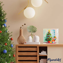 Afbeelding in Gallery-weergave laden, Mini Diamond Painting 25x25 cm - Kerstboom en open haard