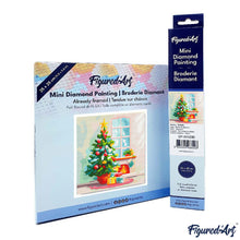 Afbeelding in Gallery-weergave laden, Mini Diamond Painting 25x25 cm - Kerstboom en open haard