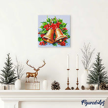 Afbeelding in Gallery-weergave laden, Mini Diamond Painting 25x25 cm - Kerstklokken