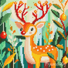 Afbeelding in Gallery-weergave laden, Mini Diamond Painting 25x25 cm - Gouden rendier