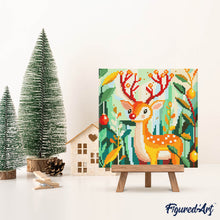 Afbeelding in Gallery-weergave laden, Mini Diamond Painting 25x25 cm - Gouden rendier