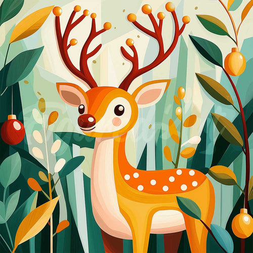 Mini Diamond Painting 25x25 cm - Gouden rendier