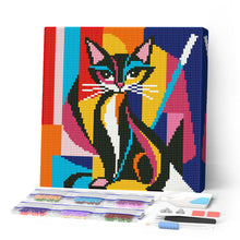 Afbeelding in Gallery-weergave laden, Mini Diamond Painting 25x25 cm - Gedurfd Abstract Kat
