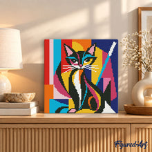 Afbeelding in Gallery-weergave laden, Mini Diamond Painting 25x25 cm - Gedurfd Abstract Kat