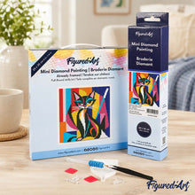 Afbeelding in Gallery-weergave laden, Mini Diamond Painting 25x25 cm - Gedurfd Abstract Kat