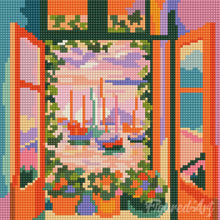 Afbeelding in Gallery-weergave laden, Mini Diamond Painting 25x25 cm - Het open raam - Matisse
