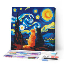 Afbeelding in Gallery-weergave laden, Mini Diamond Painting 25x25 cm - Sterrennacht metgezellen
