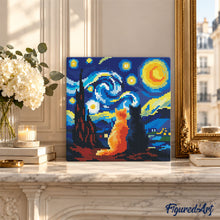 Afbeelding in Gallery-weergave laden, Mini Diamond Painting 25x25 cm - Sterrennacht metgezellen