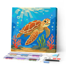 Afbeelding in Gallery-weergave laden, Mini Diamond Painting 25x25 cm -Schildpad