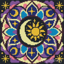 Afbeelding in Gallery-weergave laden, Mini Diamond Painting 25x25 cm - Hemelse mandala
