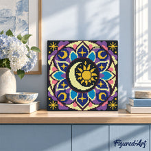Afbeelding in Gallery-weergave laden, Mini Diamond Painting 25x25 cm - Hemelse mandala