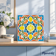 Afbeelding in Gallery-weergave laden, Mini Diamond Painting 25x25 cm - Citrusmandala