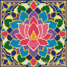 Afbeelding in Gallery-weergave laden, Mini Diamond Painting 25x25 cm - Lotusmandala