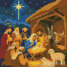 Afbeelding in Gallery-weergave laden, Mini Diamond Painting 25x25 cm - Kerststal