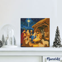Afbeelding in Gallery-weergave laden, Mini Diamond Painting 25x25 cm - Kerststal