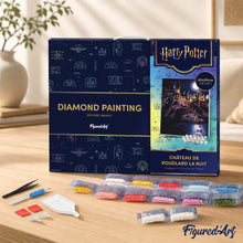 Afbeelding in Gallery-weergave laden, Diamond Painting - Hogwarts-kasteel bij nacht - Harry Potter 40x50cm reeds ingelijst
