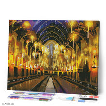 Afbeelding in Gallery-weergave laden, Diamond Painting - Grote Zaal - Harry Potter 40x50cm reeds ingelijst