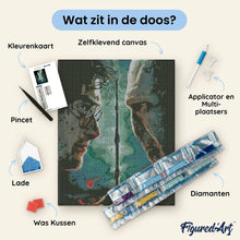 Afbeelding in Gallery-weergave laden, Diamond Painting - Harry Potter tegen Lord Voldemort 40x50cm reeds ingelijst