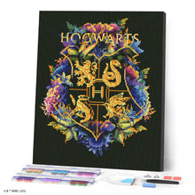 Afbeelding in Gallery-weergave laden, Diamond Painting - Bloemenwapen van Hogwarts - Harry Potter 40x50cm reeds ingelijst