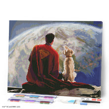 Afbeelding in Gallery-weergave laden, Diamond Painting - Superman en Krypto 40x50cm reeds ingelijst