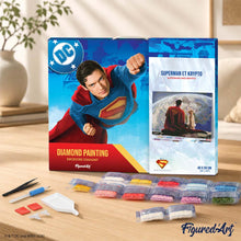 Afbeelding in Gallery-weergave laden, Diamond Painting - Superman en Krypto 40x50cm reeds ingelijst