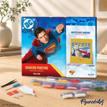 Afbeelding in Gallery-weergave laden, Diamond Painting - Krypto met skyline - Superman 40x50cm reeds ingelijst