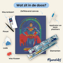Afbeelding in Gallery-weergave laden, Diamond Painting - Superman - Stad van Morgen 40x50cm reeds ingelijst