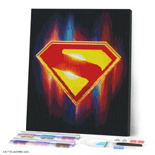 Afbeelding in Gallery-weergave laden, Diamond Painting - Superman-schild 40x50cm reeds ingelijst