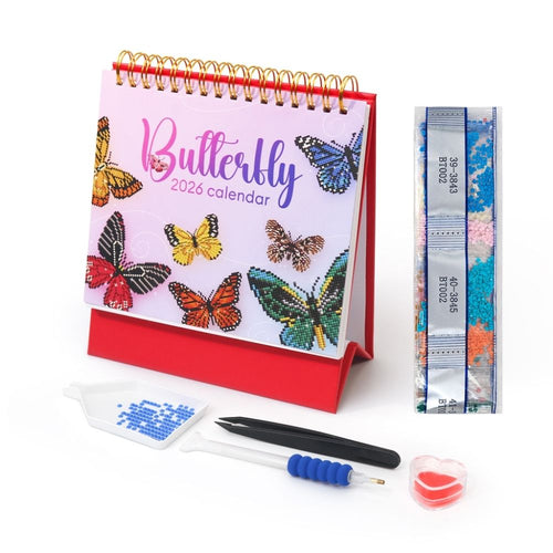 Diamond Painting Kalender 2026 - Vlinders Figured'Art