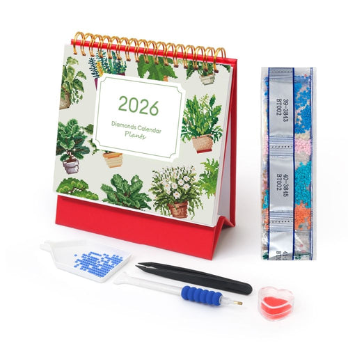 Diamond Painting Kalender 2026 - Kamerplanten in Pot Figured'Art