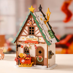 Miniatuurhuisje Fonkelend Kersthuisje