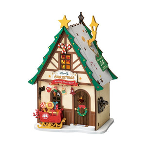 Miniatuurhuisje Fonkelend Kersthuisje