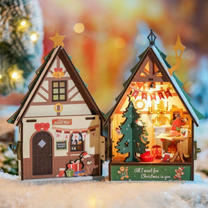 Miniatuurhuisje Fonkelend Kersthuisje