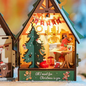 Miniatuurhuisje Fonkelend Kersthuisje