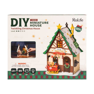 Miniatuurhuisje Fonkelend Kersthuisje