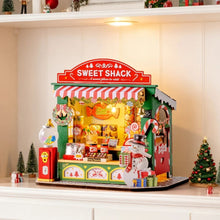 Afbeelding in Gallery-weergave laden, Miniatuurhuisje - Kerst-snoepkraam